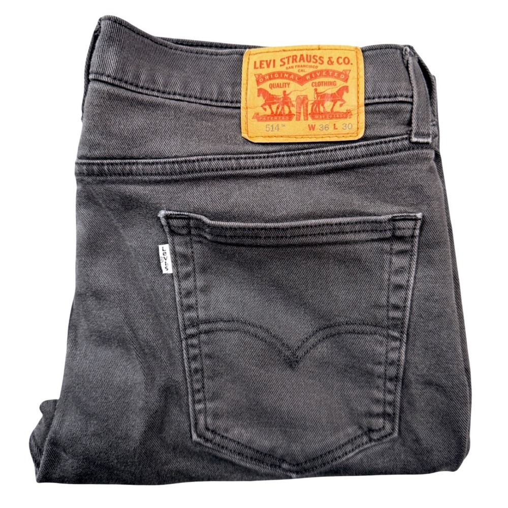 Levis 514 Straight Fit Mens Jeans Charcoal Gray W36 L30 Denim Pants 514-0731